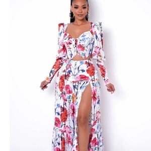 Two piece crop Top and maxi skirt